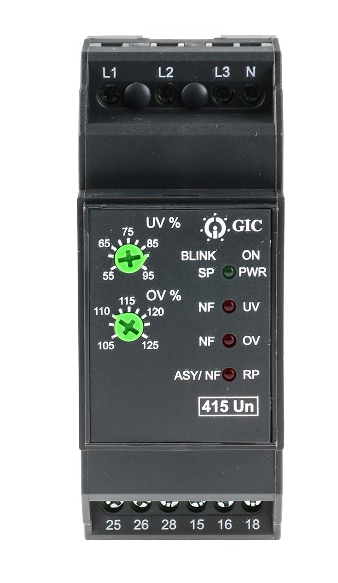 GIC Phase, Voltage Monitoring Relay, 3 Phase, DPDT