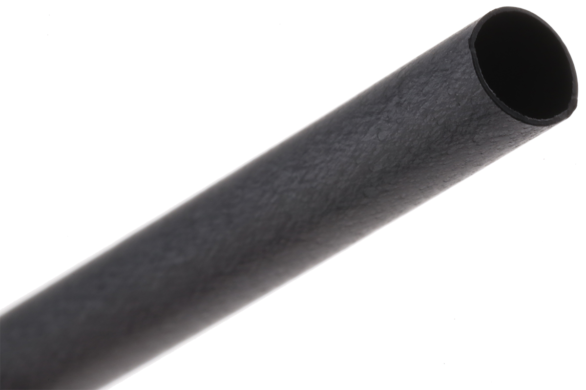 TE Connectivity Heat Shrink Tubing, Black 4.8mm Sleeve Dia. x 1.2m Length 2:1 Ratio, CRN Series
