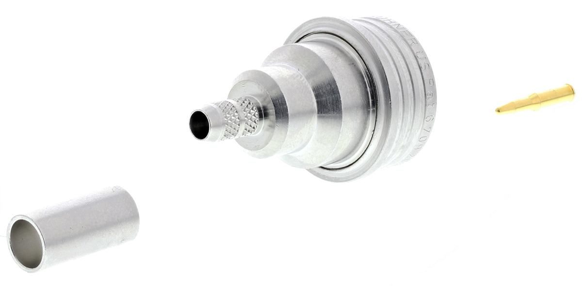 Huber+Suhner, Plug Cable Mount QN Connector, 50Ω, Crimp Termination, Straight Body