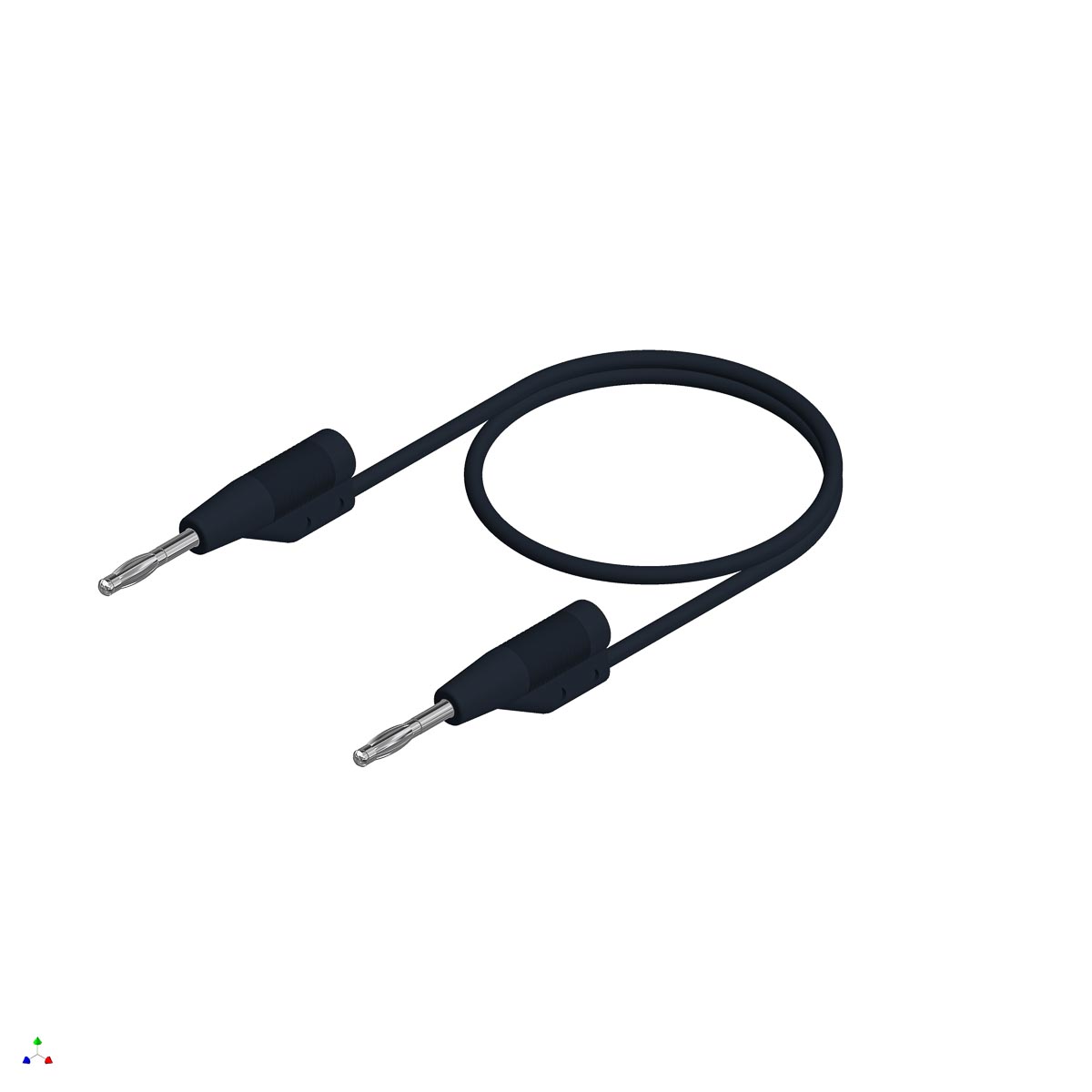 Hirschmann Test & Measurement 2 mm Connector Test Lead, 6A, 30 V ac, 60V dc, Black, 1m Lead Length