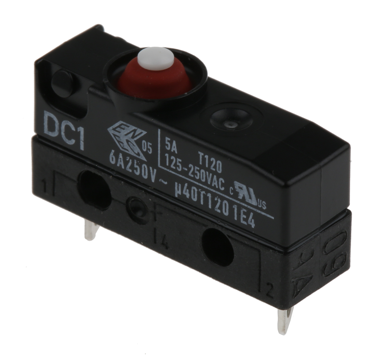ZF Button Micro Switch, Solder Terminal, 6 A @ 250 V ac, SPST, IP6K7