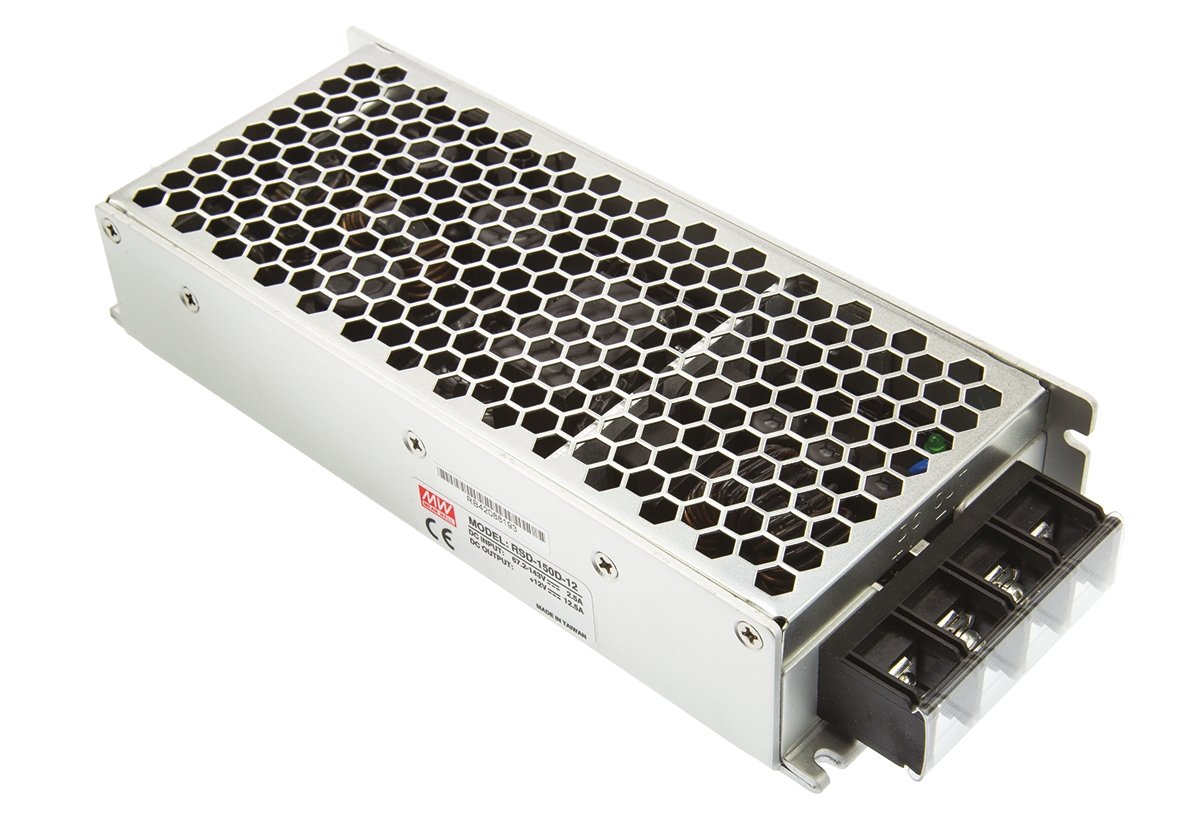 MEAN WELL RSD 150 DC-DC Converter, 12V dc/ 12.5A Output, 67.2 → 143 V dc Input, 150W, Chassis Mount, +70°C Max
