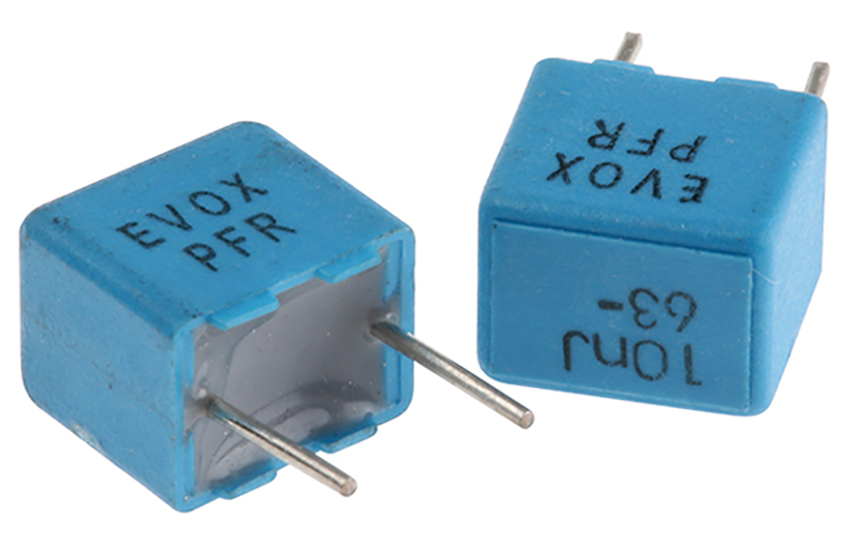 KEMET PFR510 Polypropylene Film Capacitor, 40 V ac, 63 V dc, ±5%, 10nF, Through Hole