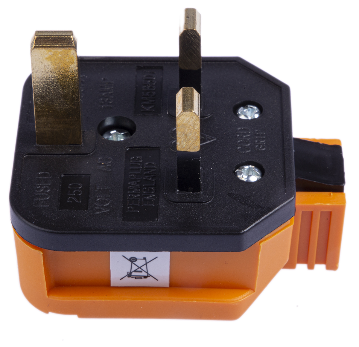 Masterplug UK Mains Plug, 13A Orange, Cable Mount Thermoplastic, 250 V
