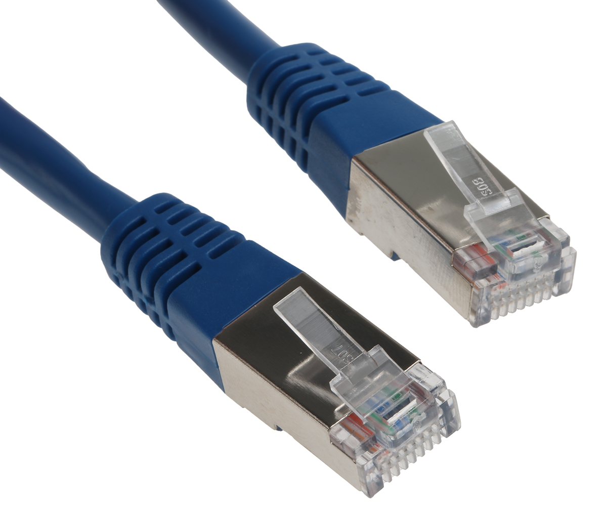 Decelect, 1m Cat5, Blue RJ45 to Male RJ45 Male, F/UTP Shielded, Terminated PVC Sheath