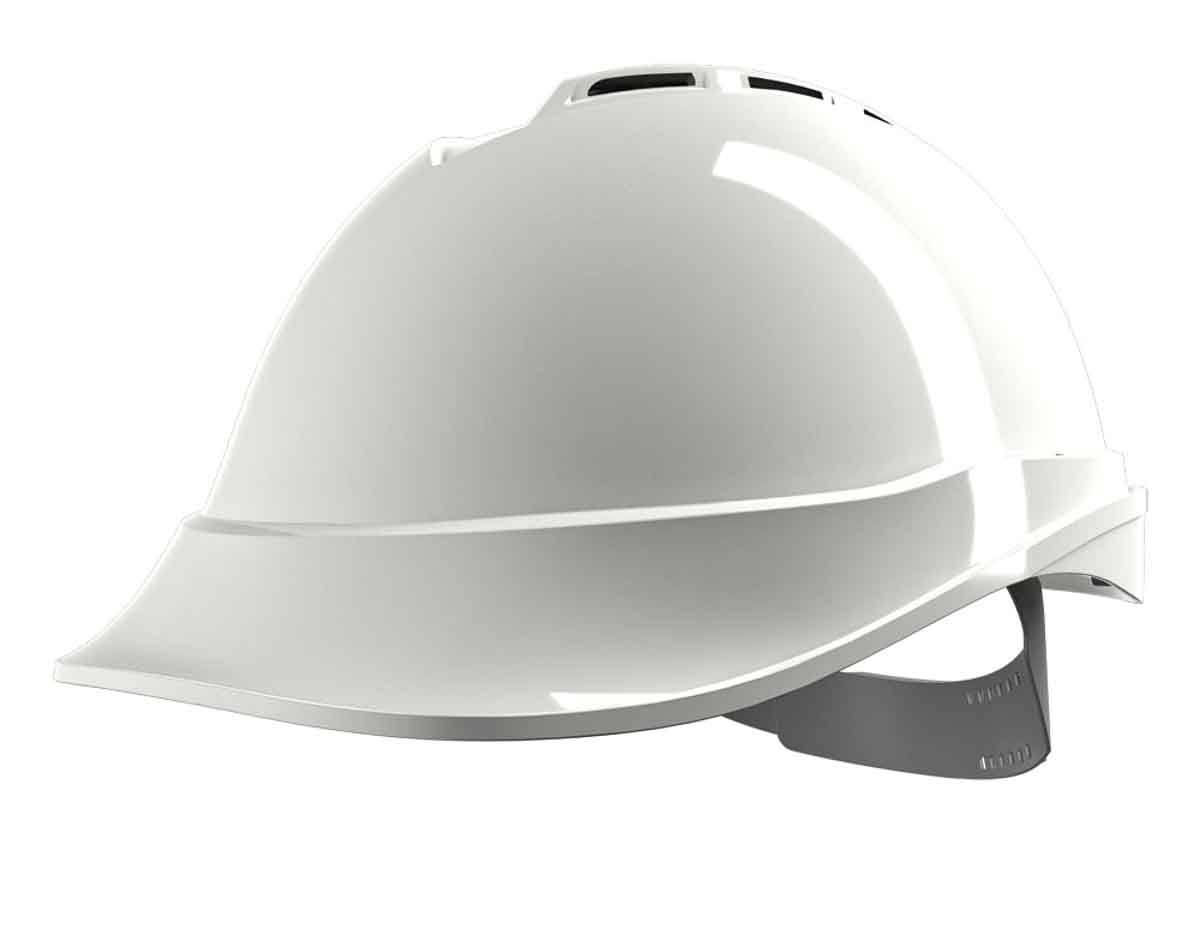 MSA Safety V-Gard 200 White Safety Helmet, AdjustableVentilated