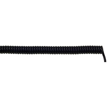 Lapp UNITRONIC Coiled 0.14 mm² 2 Core Power Cable, Black Polyurethane PUR, 0.5m