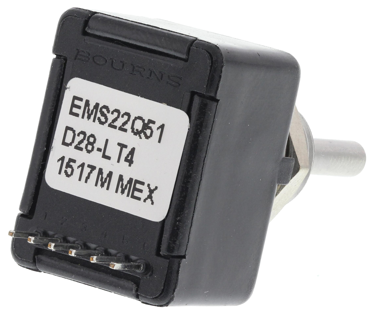 Bourns 256 Pulse Incremental Mechanical Rotary Encoder with a 3.17 mm Plain Shaft (Indexed), Bracket Mount