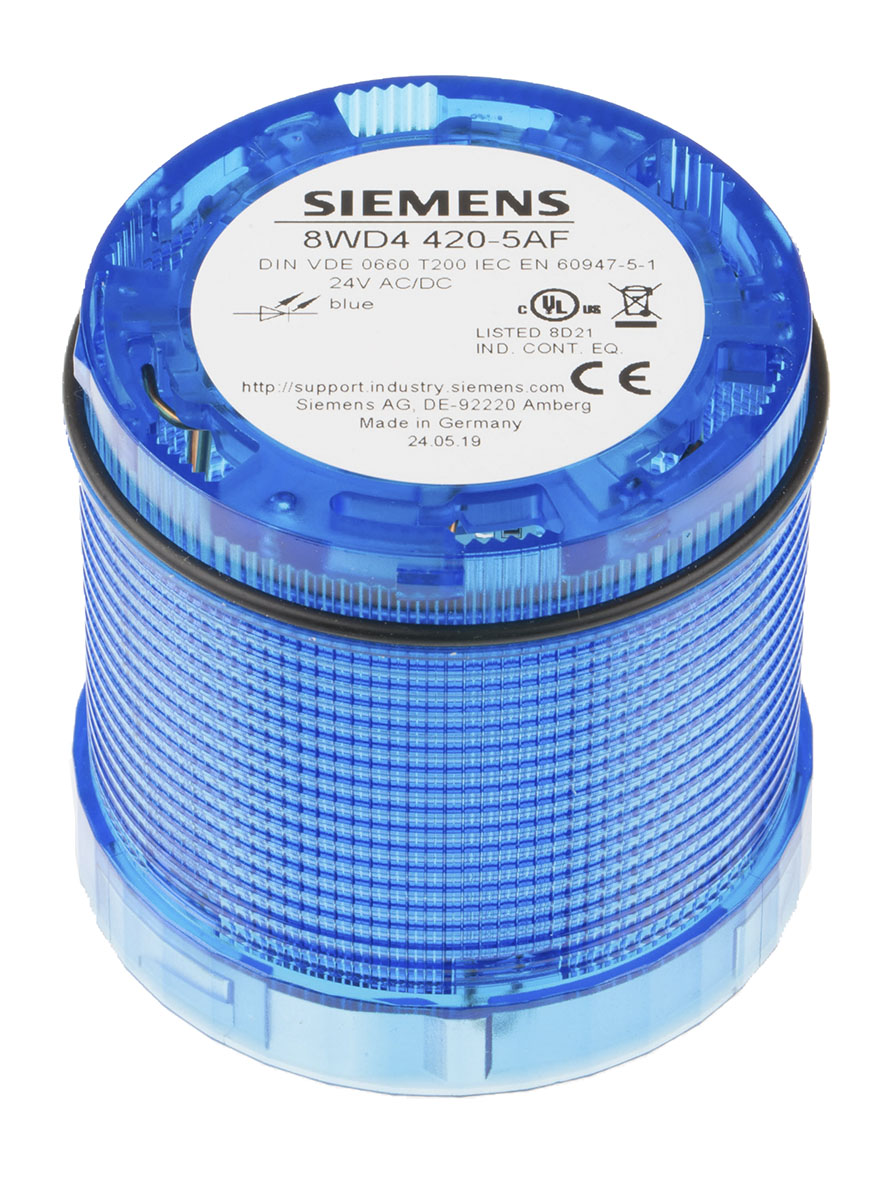 Siemens 8WD44 Series Blue Flashing Light Element, 24 V ac/dc, LED Bulb, IP65
