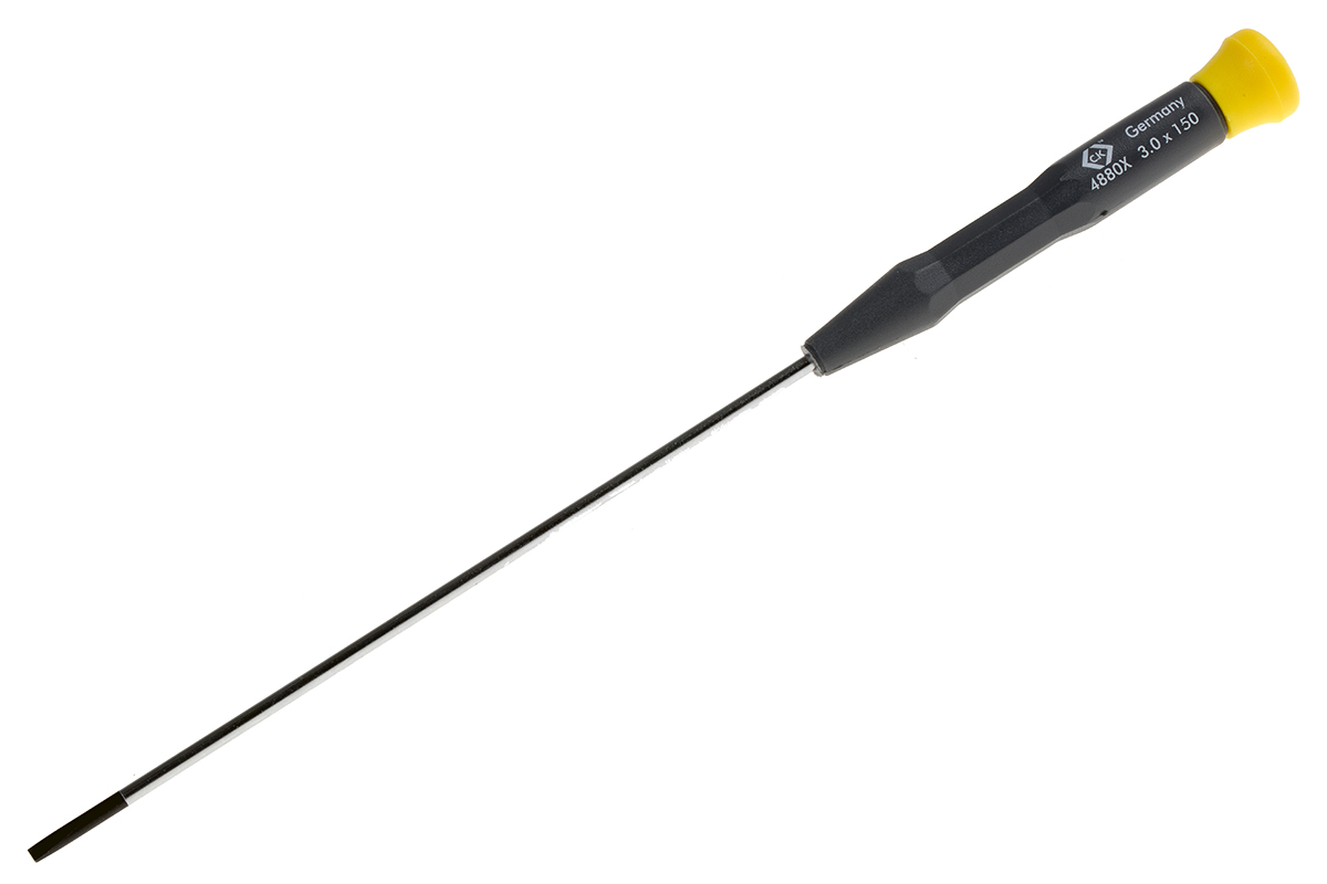 CK Slotted Precision Screwdriver, 3 mm Tip, 150 mm Blade, 247 mm Overall