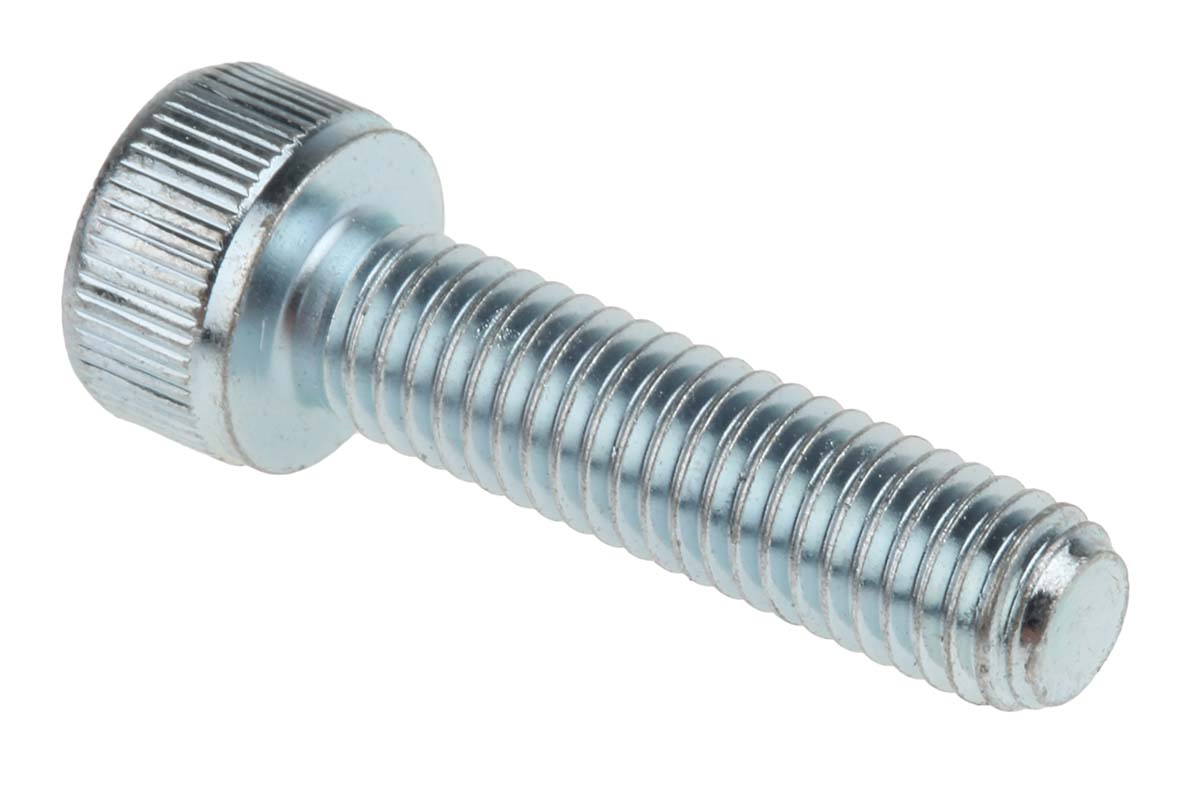 RS PRO Bright Zinc Plated Steel Hex Socket Cap Screw, DIN 912, M5 x 20mm