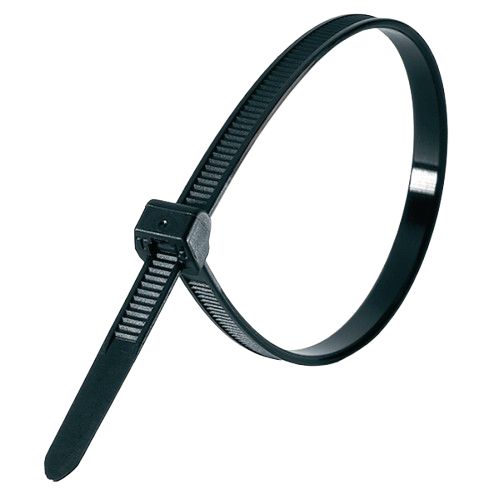 HellermannTyton Cable Tie, 270mm x 4.6 mm, Black Polyamide 6.6 (PA66), Pk-100