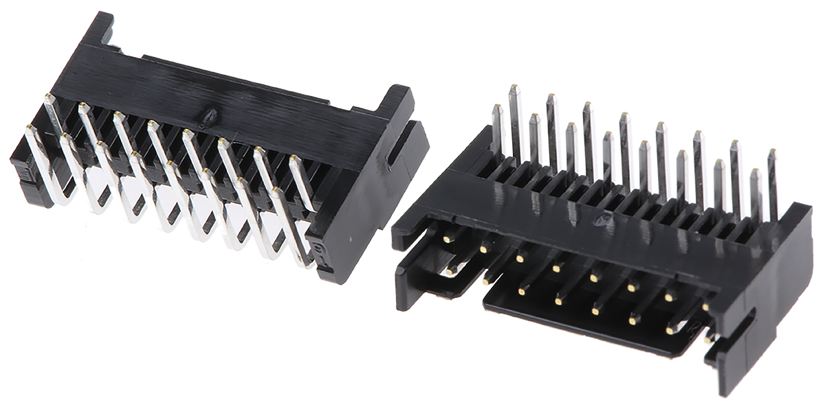 Hirose DF11 Series Right Angle Through Hole PCB Header, 16 Contact(s), 2 mm Pitch, 2 Row, Shrouded