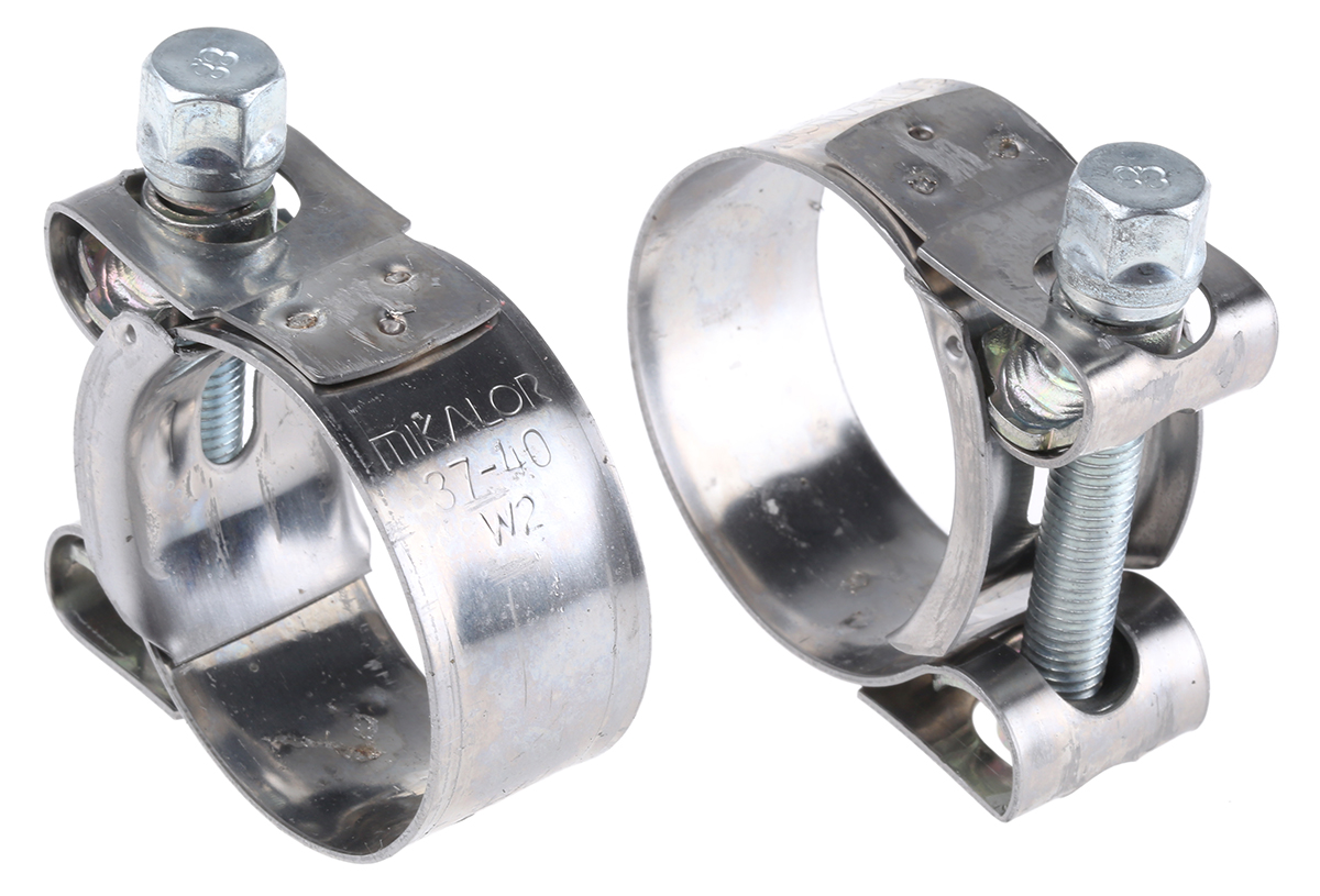 RS PRO Stainless Steel, Zinc-Plated Steel (Bolt) Bolt Head Bolt Drive, 20mm Band Width, 37 → 40mm ID