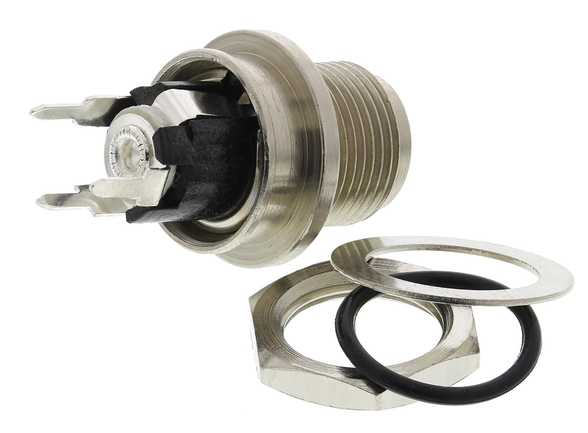 Switchcraft, L Version DC Socket Rated At 5.0A, 12.0 V, PCB Mount, length 21.0mm, Silver, IP68