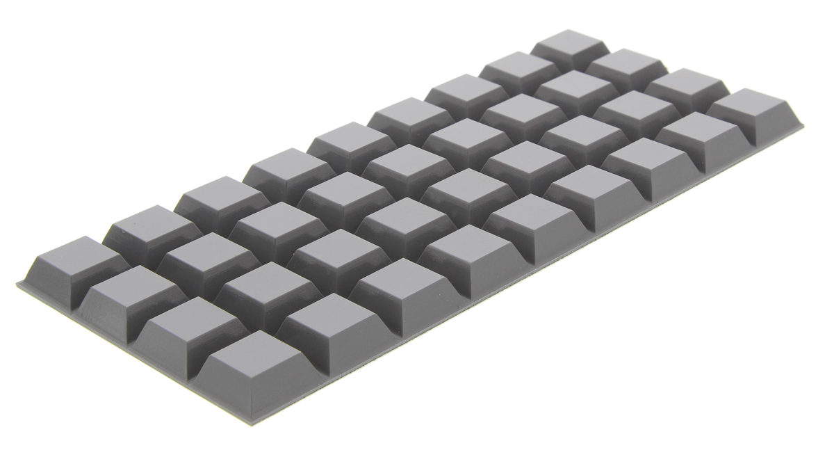 3M Tapered Square PUR Self Adhesive Feet, 20.5mm diameter 20.6mm width x 20.6mm length x 7.6mm height