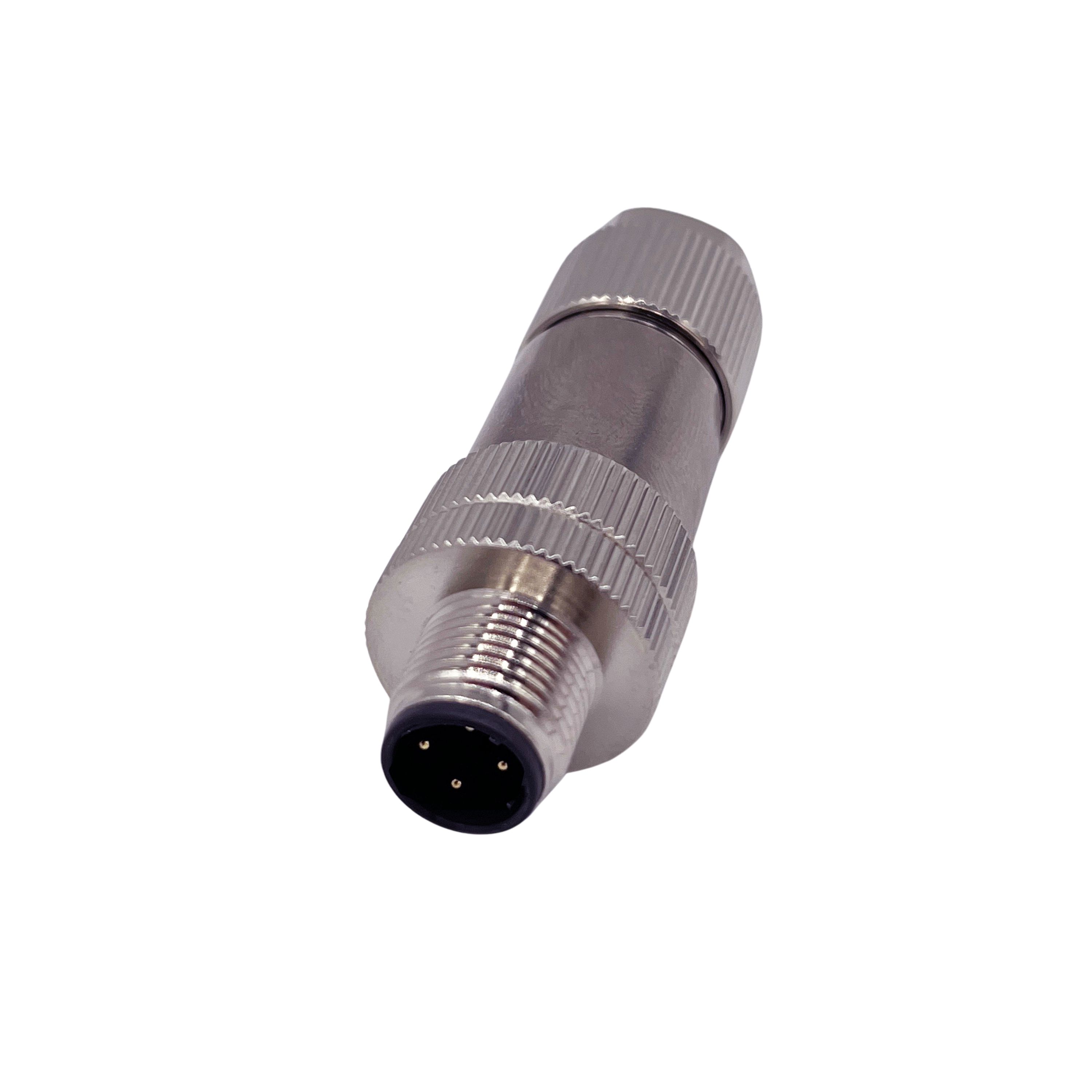 Norcomp Circular Connector, 4 Contacts, Free Hanging, M12 Connector, Plug, Male, IP66, M12 Series