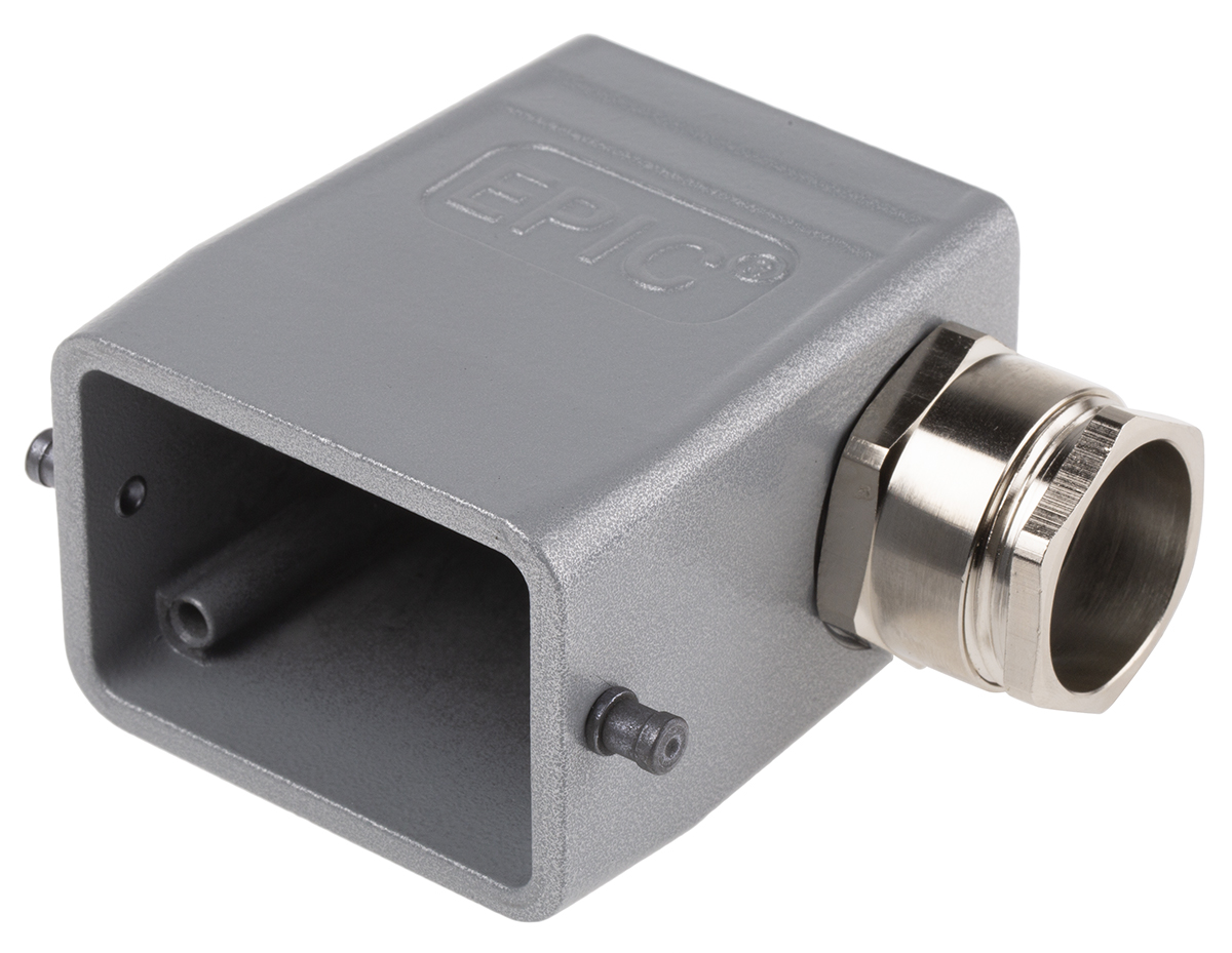 EPIC H-BE Heavy Duty Power Connector Hood, 6 Contacts, PG21 Thread, Side Entry