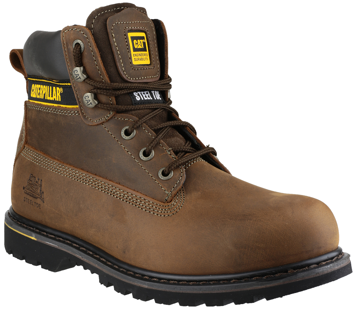 CAT Holton Brown Steel Toe Capped Men's Safety Boots, UK 7, EU 41