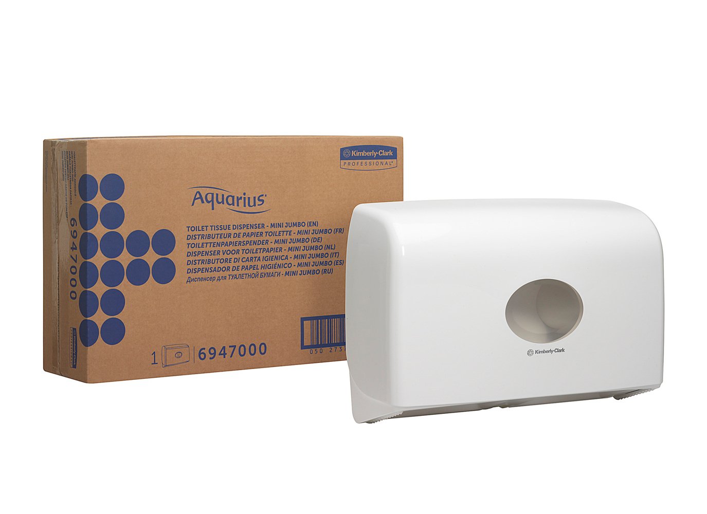 Aquarius White Plastic Toilet Roll Dispenser, 300mm x 470mm x 130mm