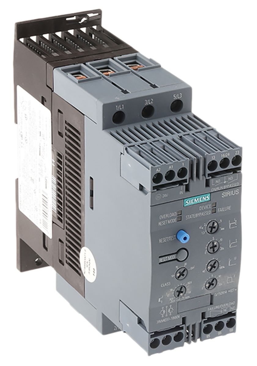 Siemens SIRIUS 3RW Soft Starter, , 30 kW, 480 V ac, 3 Phase, IP20
