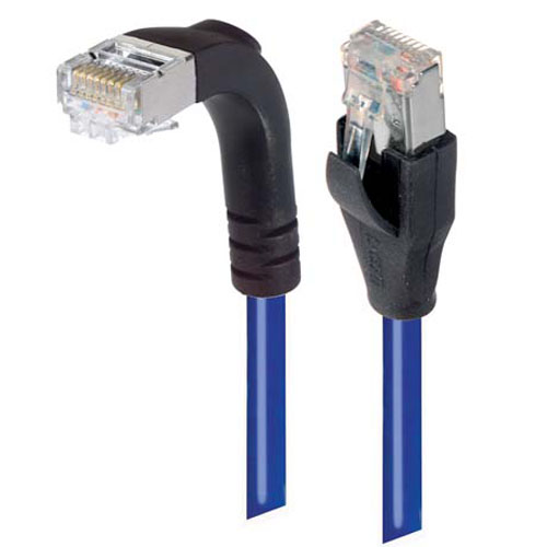 L-ComTRD, 7ft Cat6, Blue RJ45 to Male RJ45 Male, Copper Braid Shielded, Terminated PVC Sheath