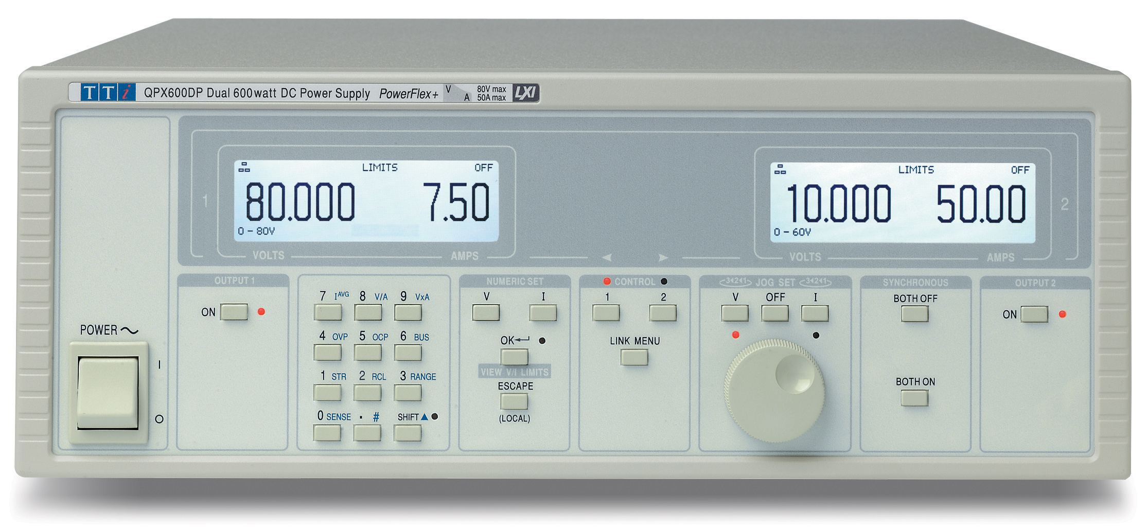 Aim-TTi QPX Series Digital Bench Power Supply, 0 → 80V, 0 → 50A, 2-Output, 600W - RS Calibrated
