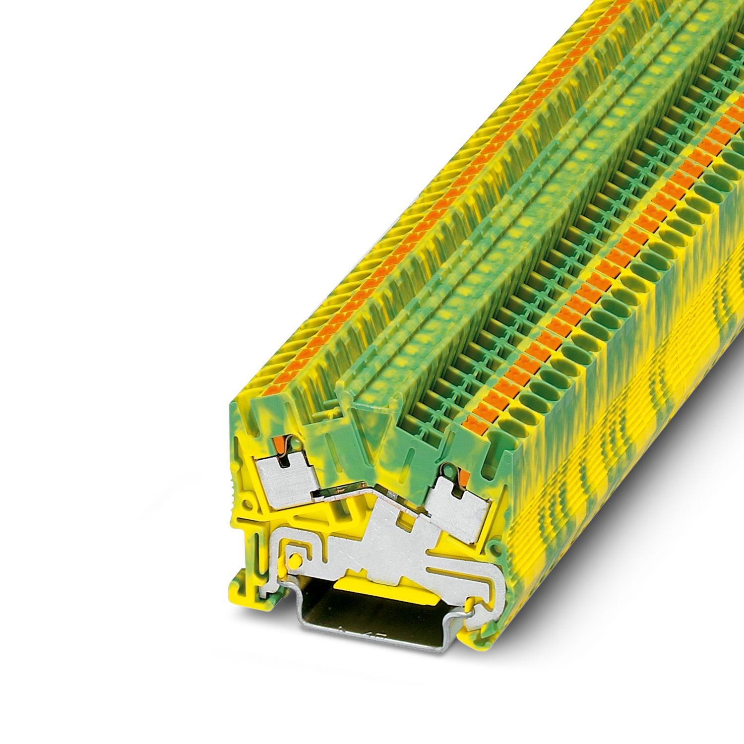 Phoenix Contact 2-Way PTS 2.5-PE Earth Terminal Block, 26 → 12 AWG Wire, Push In, Polyamide Housing