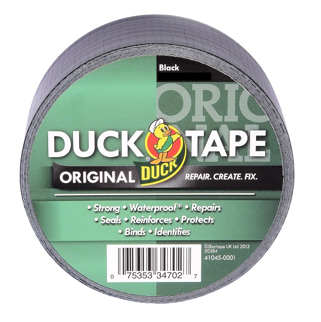 DUCK TAPE Duck Tape 222228 Duct Tape, 50m x 50mm, Black, Gloss Finish