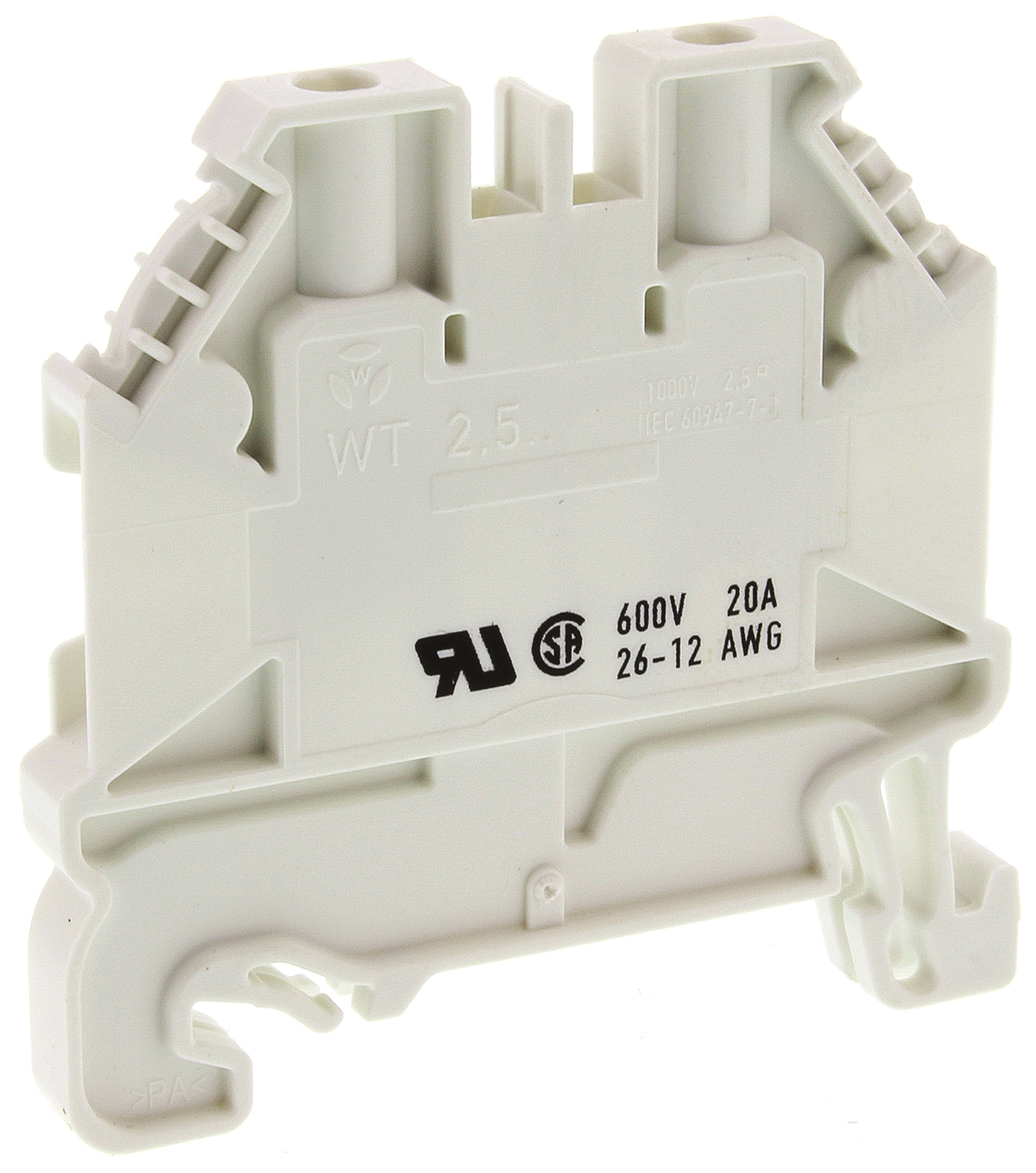 Wieland 58.503.0055.2 WT 2.5 Series White, 2.5mm², Single-Level, Screw Termination, ATEX