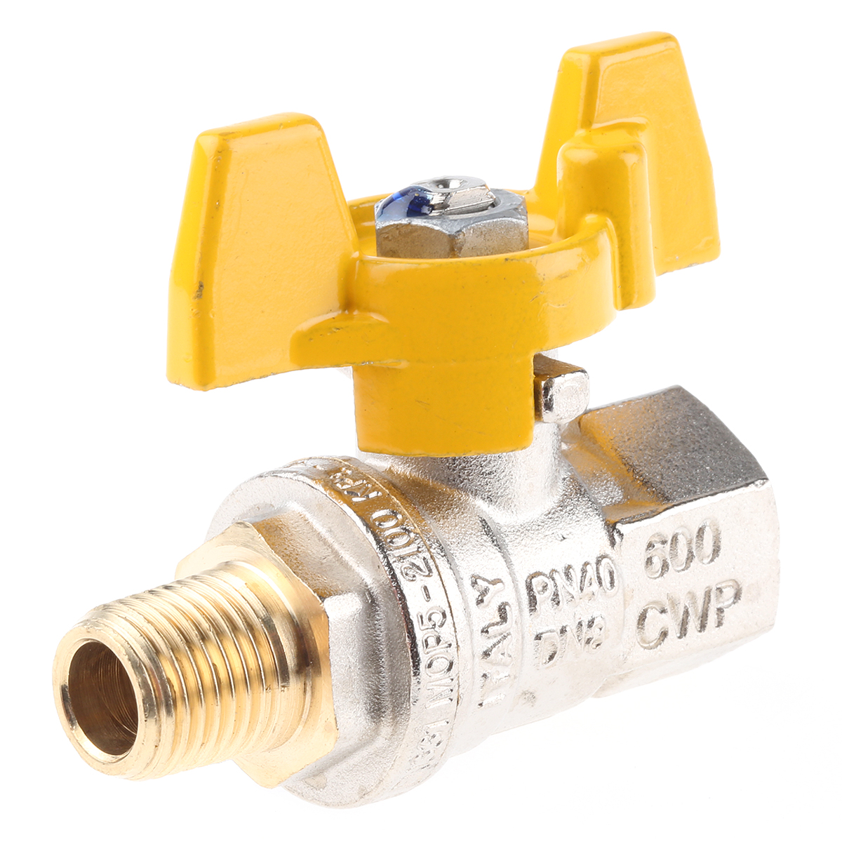 RS PRO Brass 2 Way, Ball Valve, Threaded, BSPP 1/4in, 40 → 30bar Operating Pressure