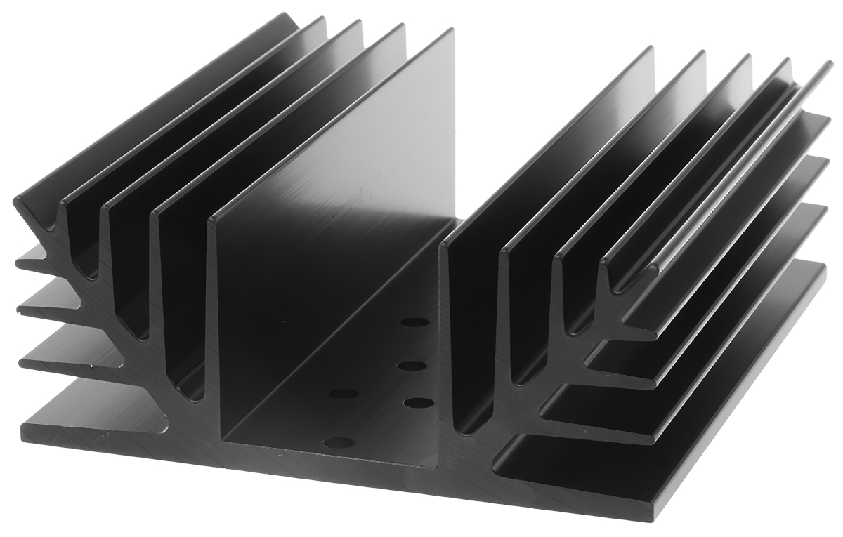 RS PRO Heatsink, Universal Rectangular Alu, 1.4K/W, 100 x 88 x 35mm, Screw Mount