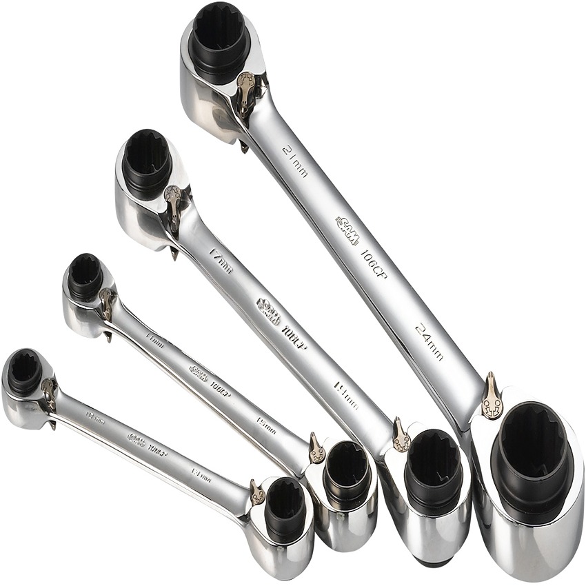 SAM 106CP Series 4-Piece Ring Spanner Set, 8 → 24 mm, Chrome Vandium Steel