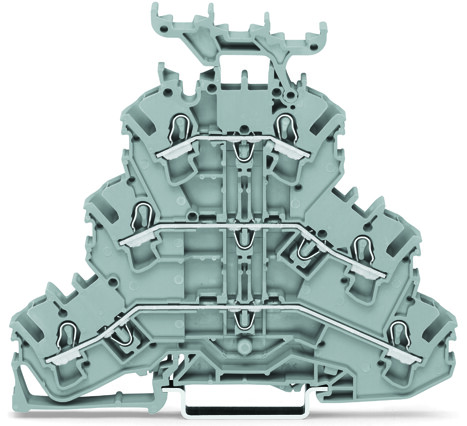 WAGO 2002-3231 TOPJOB S, 2002 Series Grey, 2.5mm², Triple-Level, Push-In Cage Clamp Termination, ATEX, IECEx