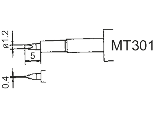 Weller MT301 2 mm Screwdriver Soldering Iron Tip for use with MT1500