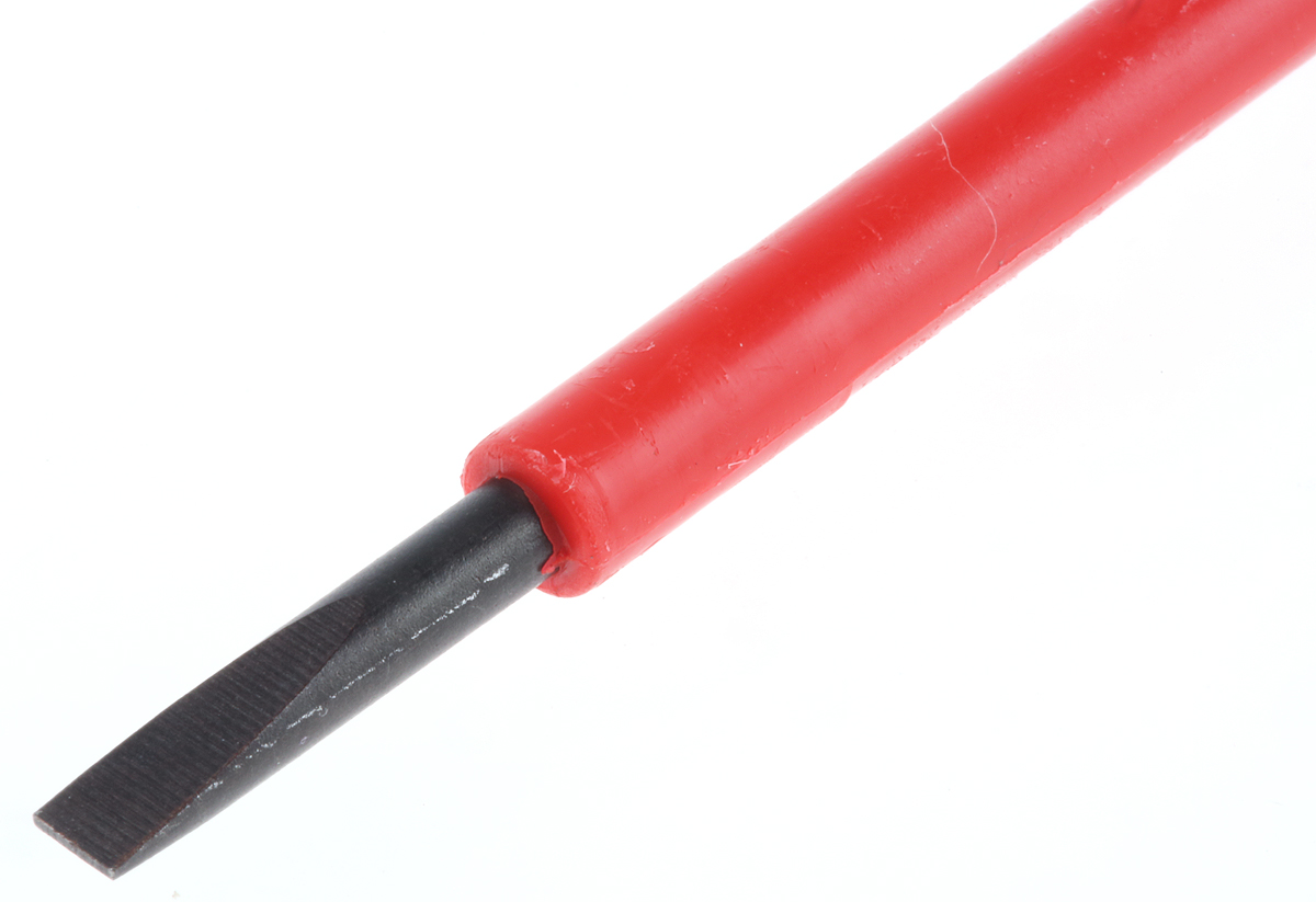 CK Slotted Insulated Screwdriver, 3 mm Tip, 100 mm Blade, VDE/1000V