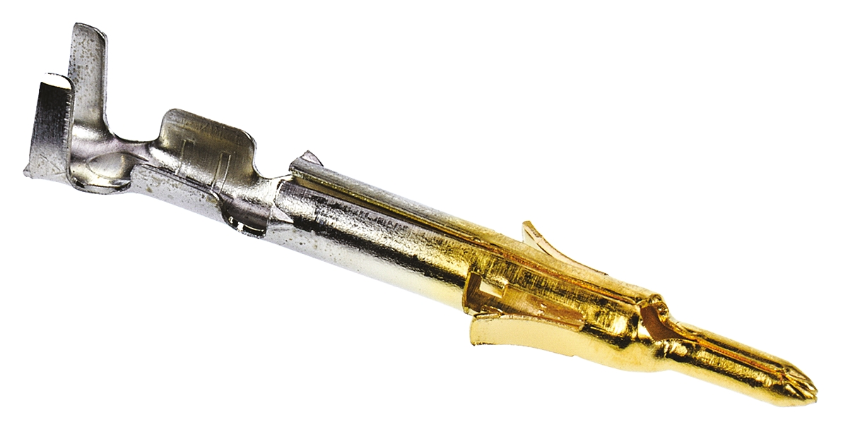 TE Connectivity Mini-Universal MATE-N-LOK Series Male Crimp Terminal, 26AWG Min, 22AWG Max