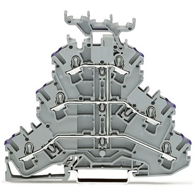 WAGO 2002-3238 TOPJOB S Series Grey, 2.5mm², 3-Level, Push In Termination, ATEX, CSA, IECEx