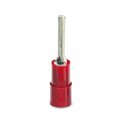 Phoenix Contact Hooked Insulated Blade terminal plug 21.5mm Blade Length, 16AWG to 22AWG, Red