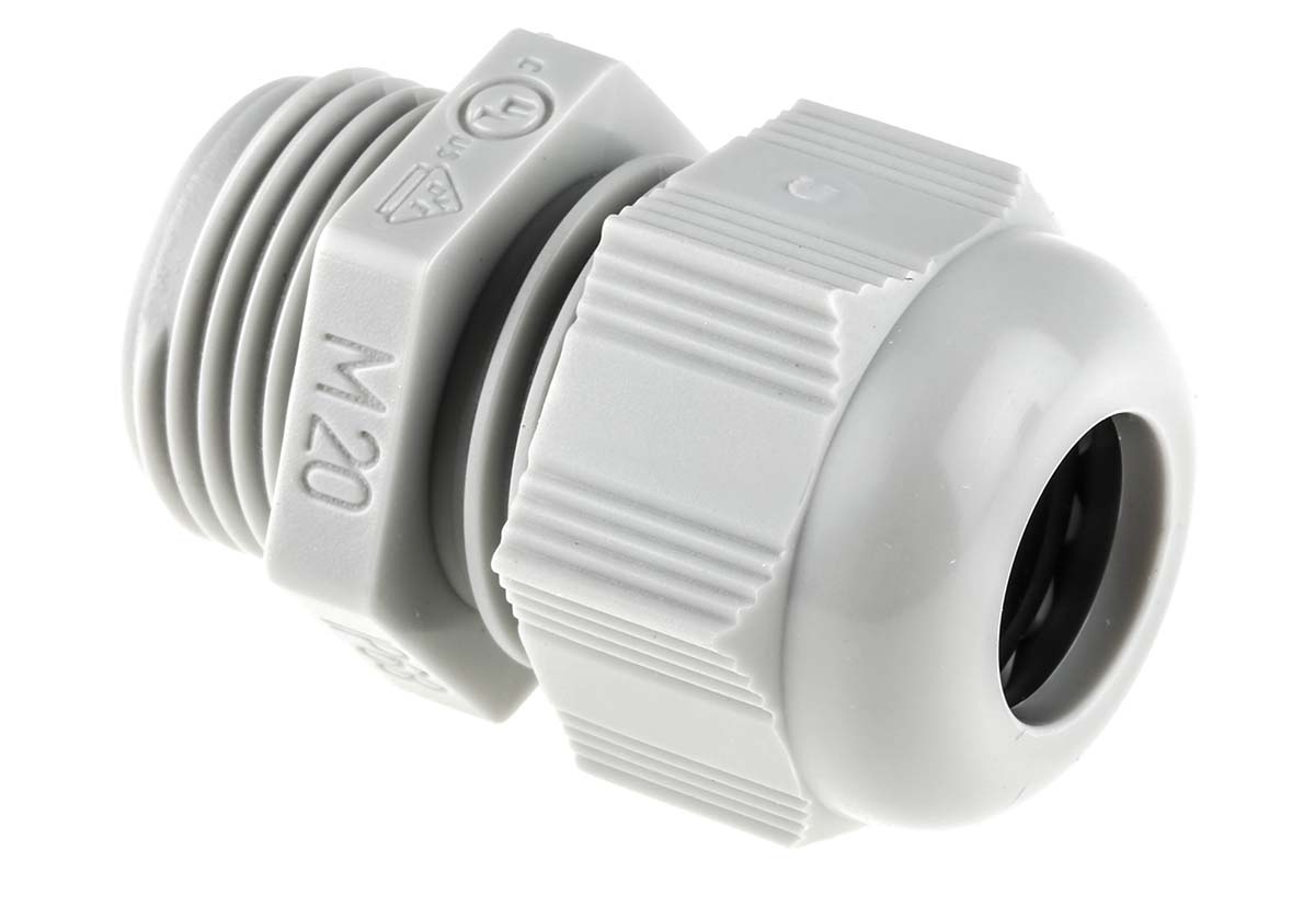 SIB SIB-TEC Series Grey PA 6 Cable Gland, M20 Thread, 5mm min., 12mm max., IP68
