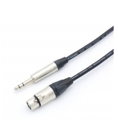 Van Damme 6.35mm Stereo Jack to Female 3 Pin XLR  Cable, Black, 5m