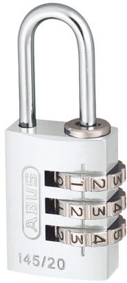 ABUS 145/20 Combination Weatherproof Aluminium, Steel Safety Padlock, 3mm Shackle, 20mm Body