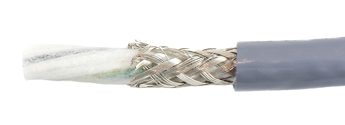 Alpha Wire Ecogen Ecoflex PUR Control Cable, 3 Cores, 0.5 mm² 20 AWG, Screened, 30 m, Grey Modified Polyphenylene Ether