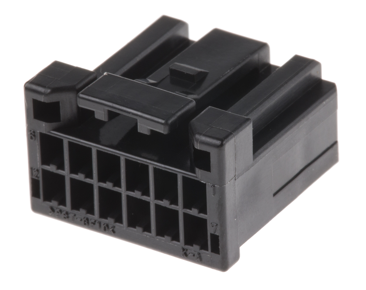JST, CPT Automotive Connector Socket Black Surface Mount 12 Way, Crimp Termination 12CPT-B-2A