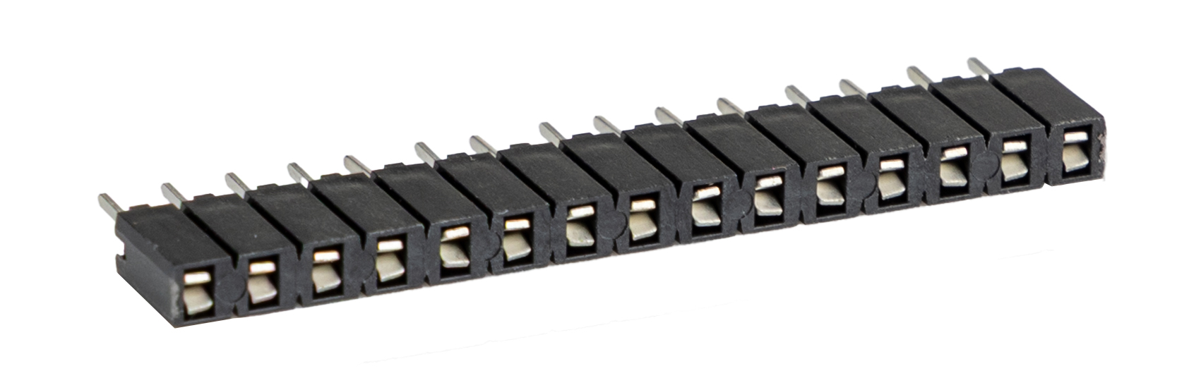 Samtec SSA Series Straight Through Hole Mount PCB Socket, 15-Contact, 1-Row, 2.54mm Pitch, Through Hole Termination