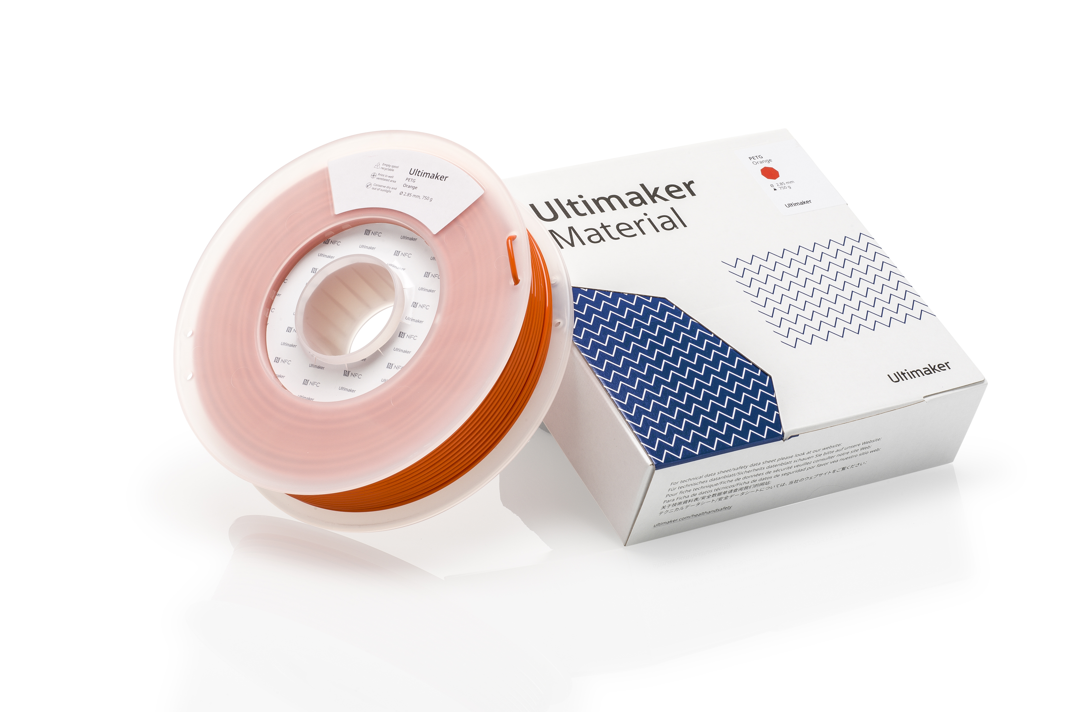 Ultimaker 2.85mm Orange PET-G 3D Printer Filament, 750g