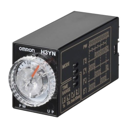 Omron H3YN Series Panel Mount Timer Relay, 200 → 230V ac, 4-Contact, 0.1 s → 10min, DPDT