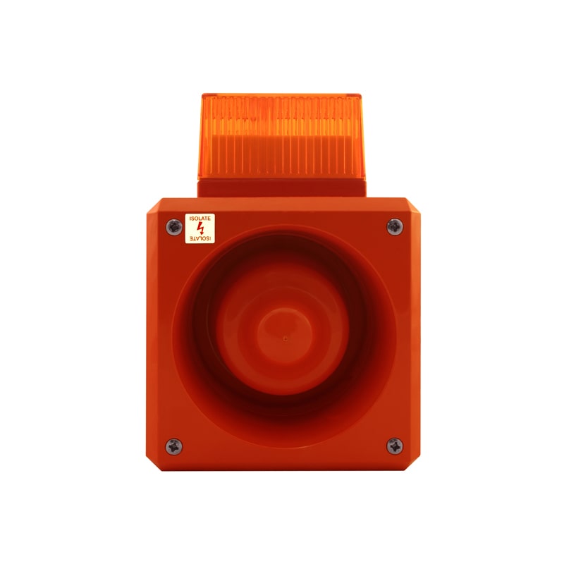 Clifford & Snell YL50 Series Red Sounder Beacon, 115 V ac, IP66, Fixed Mount, 112dB at 1 Metre