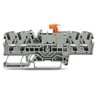 WAGO 2002-1871 TOPJOB S Series Grey, 2.5mm², 1-Level, Push-In Cage Clamp Termination, ATEX, EAC Ex, IECEx