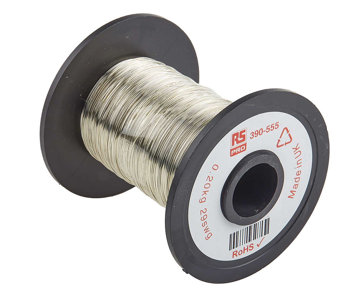 RS PRO 0.35mm Tinned Copper Wire, 28 AWG 234m Reel